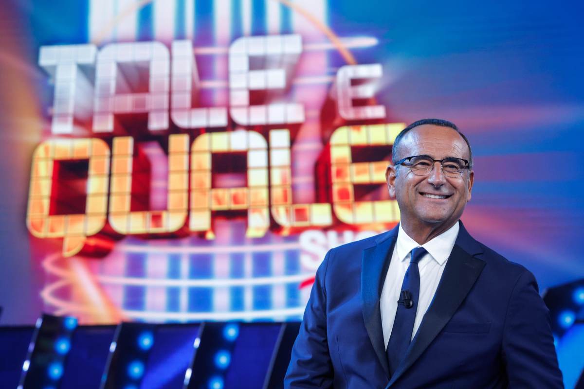 Carlo Conti durante il programma televisivo RAI 1 'Tale e quale show', 