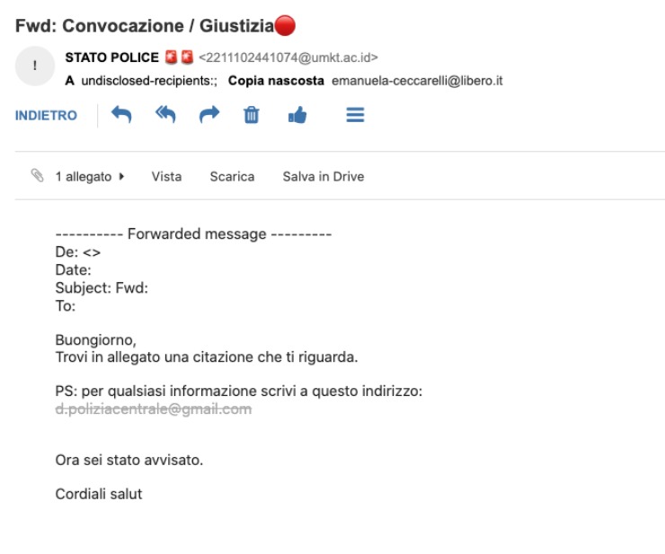 email truffa