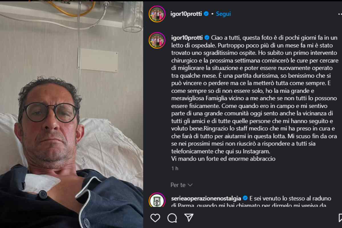 Il post su Instagram di Igor Protti