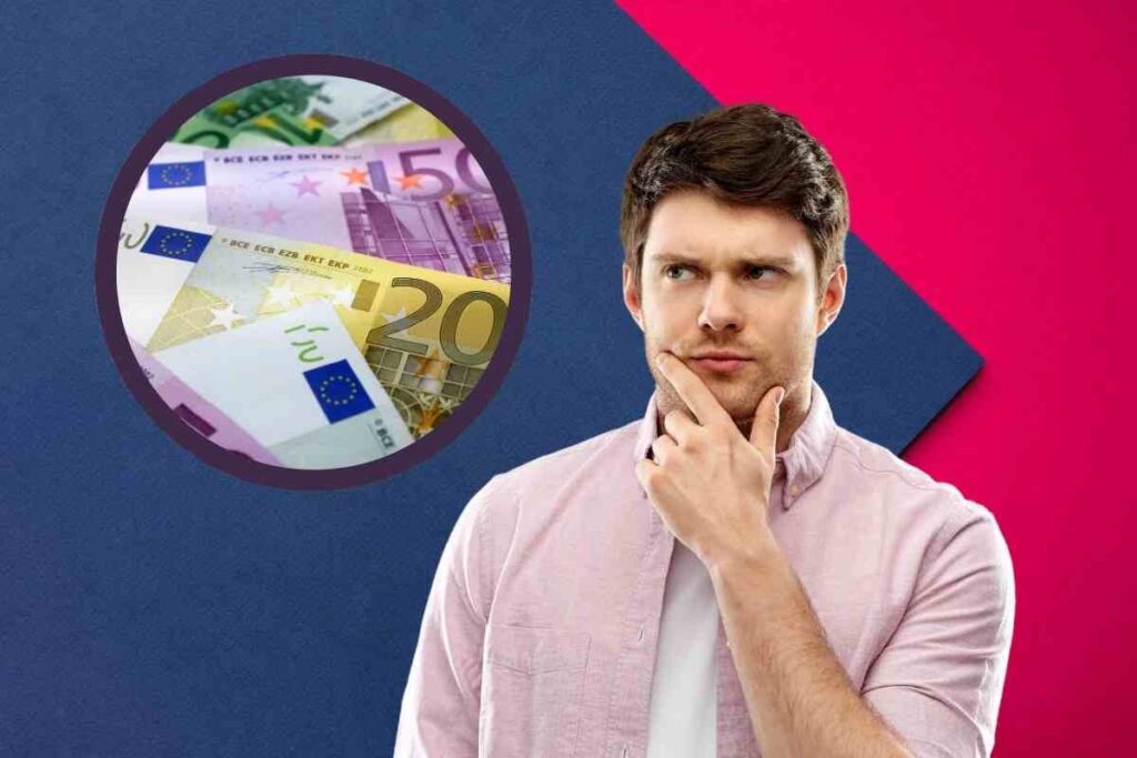 Uomo pensieroso e soldi