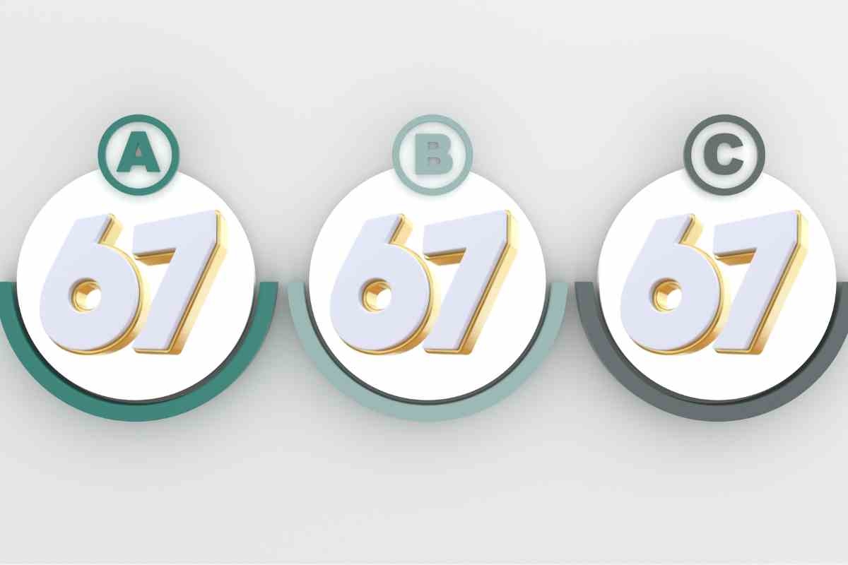 Tre opzioni con numero 67