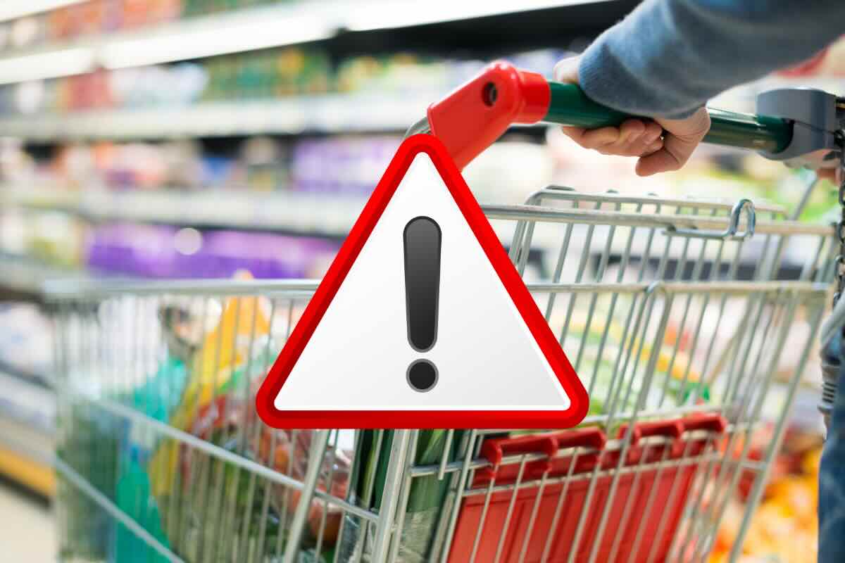carrello supermercato, segnale attenzione